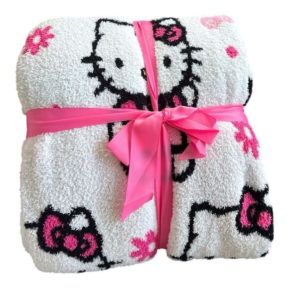 New Hello Kitty Super Soft Blanket Twin 60•90. White and Pink - Picture 3 of 3